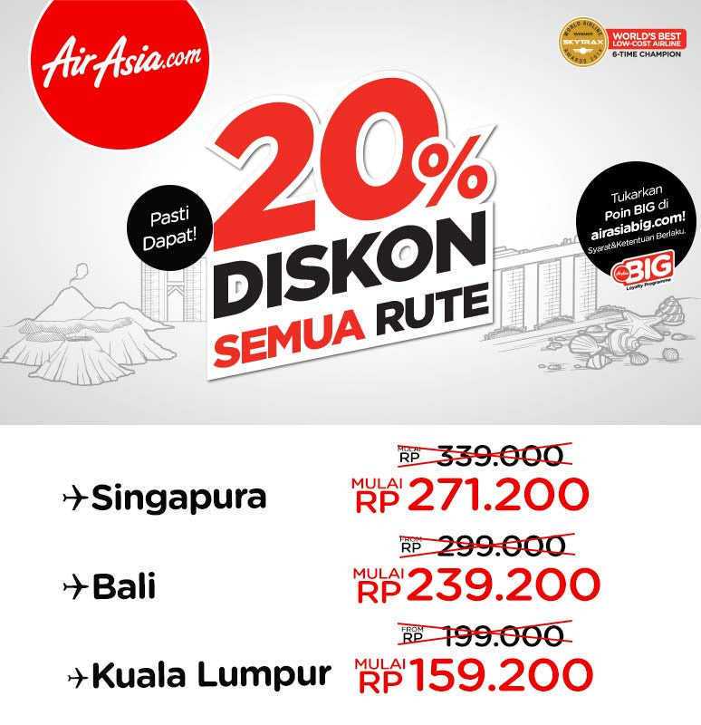 Promo Air Asia Agustus 2014 diskon hingga 20%