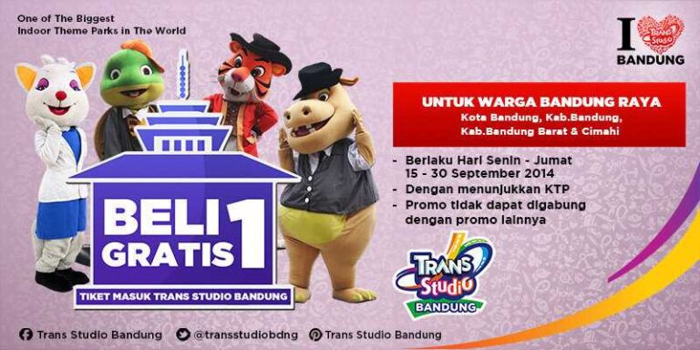 Beli 1 Gratis 1 Trans Studio Bandung khusus Warga Bandung