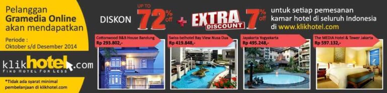 Promo Hotel Gramedia Member di klikhotel.com