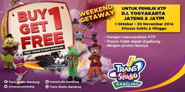 Buy 1 Get 1 Free Trans Studio Bandung