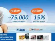 Promo kartu kredit BCA di pegipegi dapatkan diskon hotel 12% dan tiket pesawat Rp 75.000