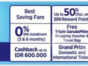 Promo Garuda Indonesia Kartu Kredit BNI hemat hingga 50%, cashback hingga Rp. 600.000 dan masih banyak benefit lainnya