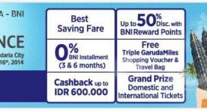Promo Garuda Indonesia Kartu Kredit BNI hemat hingga 50%, cashback hingga Rp. 600.000 dan masih banyak benefit lainnya