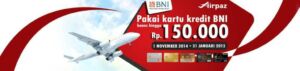 promo diskon tiket pesawat kartu kredit bni diskon hingga Rp 100.00 dan voucher senilai Rp 50.000 di airpaz.com