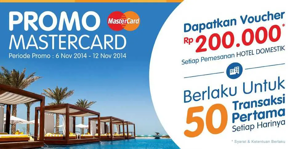 promo mastercard tiket.com voucher hotel senilai Rp 200.000