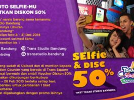 Promo Trans Studio Bandung diskon 50% Upload foto selfie kamu