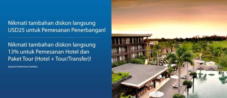 Promo tiket pesawat anz dan promo hotel diskon hingga USD 25