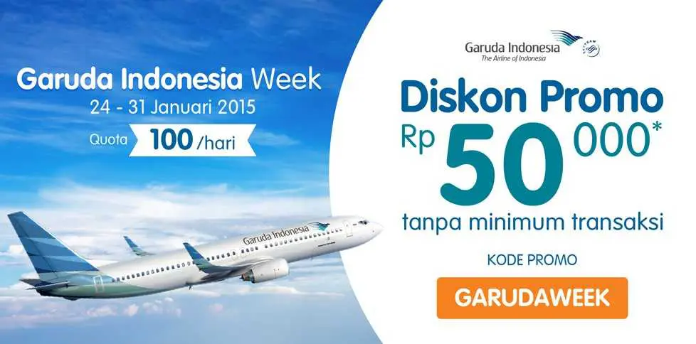KOde Promo Garuda Indonesia Tiket.com Diskon Rp 50.000