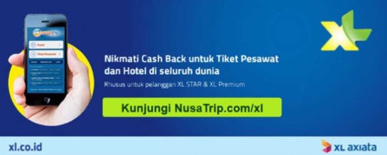 Promo Hotel & Tiket Pesawat XL Axiata di Nusatrip Cashback 6%