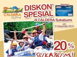 Promo Kartu Indomaret diskon 20% di Caldera Rafting