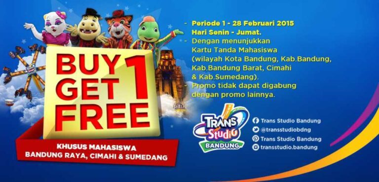 promo trans studio bandung khusus mahasiswa buy 1 get 1 free