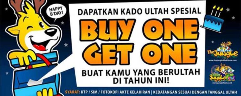 Buy 1 Get 1 Free khusus buat yang berulang tahun di Jungle Bogor