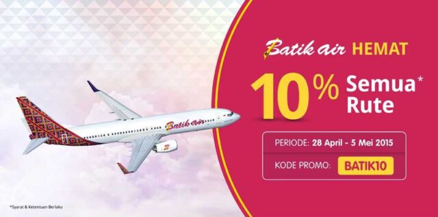 promo tiket pesawat batik air diskon 10% dengan kode promo tiket.com