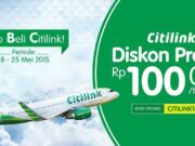 Kode Promo tiket pesawat citilink di tiket.com diskon hingga Rp 100.000