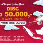 Diskon Rp 50.000 tiket pesawat lion Air dengan Kode Promo di Airpaz.com