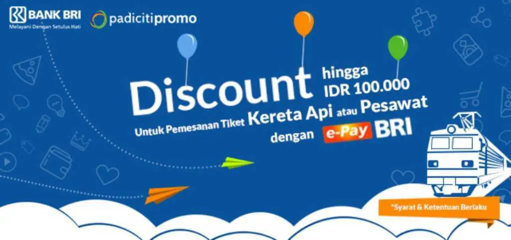 Nikmati harga tiket pesawat dan kereta api murah dengan promo epar BRI padiciti.com