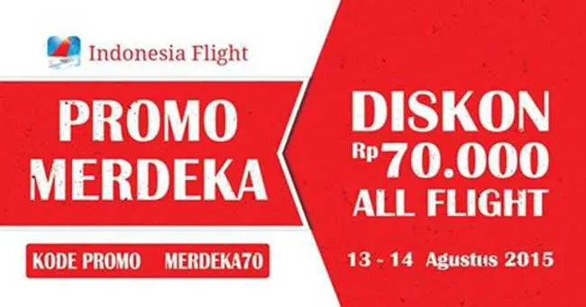 Promo tiket pesawat Indonesiaflight diskon semua penerbangan, semua rute, dan bebas memilih tanggal.