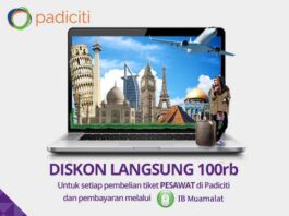 promo tiket pesawat mengguakan IB Muamalat diskon hingga Rp 100.000 di padiciti