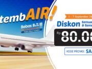 Nikmati Diskon Rp 80.000 pemesanan tiket pesawat dengan menggunakan kode promo tiket pesawat dari tiket.com