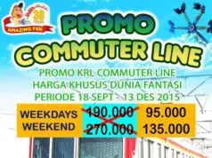 Khusus penumpang KRL bisa mendapatkan promo tiket masuk dufan diskon 50%. Dengan menggunakan struk pembelian top up saldo atau pembelian kartu multi trip KRL Commuter Line