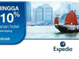 Promo hotel expedia kartu kredit UOB mendapatkan diskon langsung 10%.