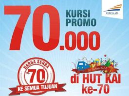 HUT Kereta Api ke 70 PT KAI bagi-bagi Promo tiket kereta api semua tujuan hanya Rp 70.000