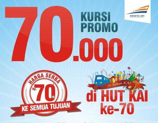 HUT Kereta Api ke 70 PT KAI bagi-bagi Promo tiket kereta api semua tujuan hanya Rp 70.000