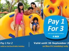 Promo BCA Waterbom PIK Jakarta Bayar 1 Gratis 3 tiket masuk.