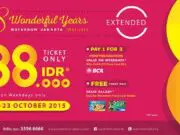 Dalam rangka HUT Waterbom Jakarta ke 8 kamu bisa mendapatkan harga spesial tiket masuk hanya Rp 88.000. serta promo menarik lainnya.
