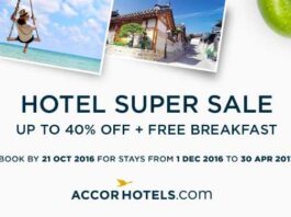 Dapatkan diskon hingga 40% menginap di Jaringan hotel Group Accor, gunakan kartu kredit BNI.