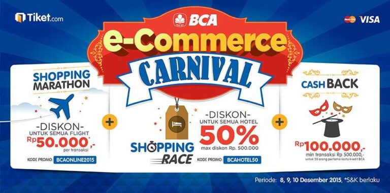 Dapatkan tiket pesawat lebih murah di BCA ECarnival dari beberapa travel agen online (img:tiket.com)