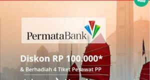 Promo tiket pesawat kartu kredit Permata di Via.id diskon Rp 100.000 plus bisa memenangkan 4 tiket PP Jakarta Hongkong.