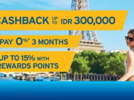 Promo Liburan Citibank Dapatkan cash back hingga Rp 300.000 di Bayu Buana Travel Service, periode hingga 31 Desember 2016.