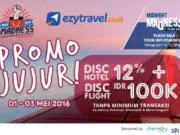 Promo may day diskon hotel dan tiket pesawat hingga Rp 300.000, untuk destinasi domestik dan internasional.