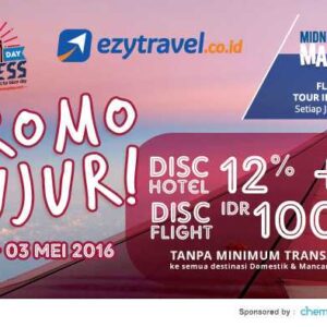 Promo may day diskon hotel dan tiket pesawat hingga Rp 300.000, untuk destinasi domestik dan internasional.