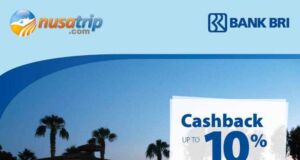 Promo hotel kartu kredit BRI cashback 10% nusatrip