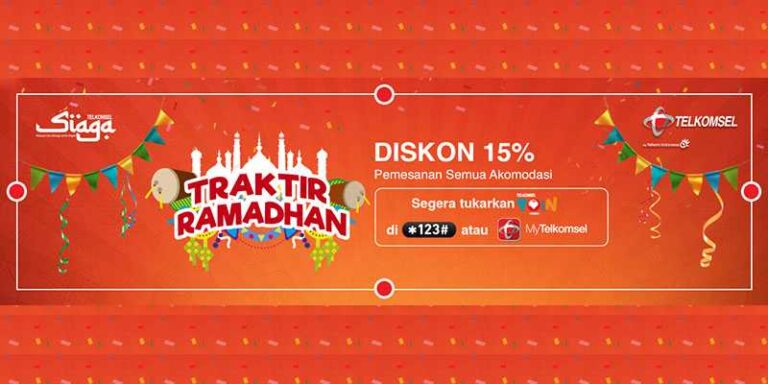 Nikmati diskon hotel hingga 15% di travelio menggunakan Telkomsel Poin