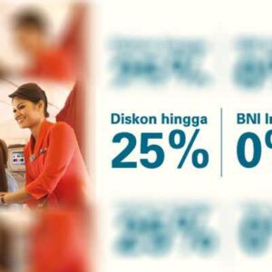 Promo Garuda Indonesia diskon 25% Kartu Kredit BNI periode hingga 15 Desember 2016.