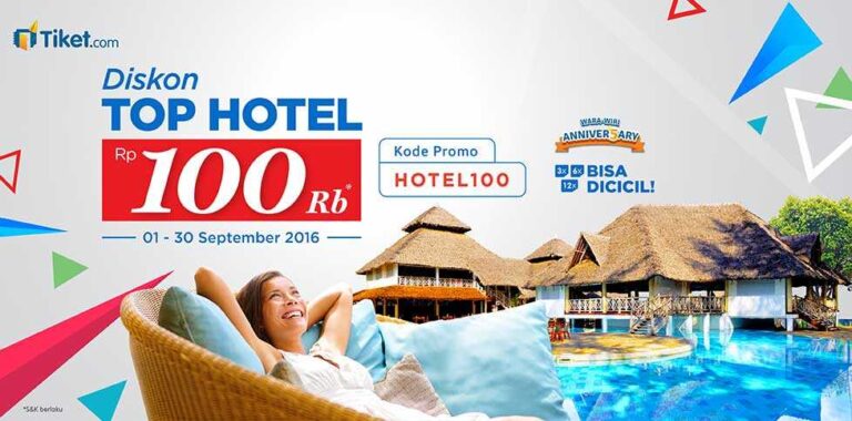 Diskon hotel di Semarang, Malang, Bandung, Surabaya, Jakarta, Yogyakarta, dan Bali hingga Rp 100.000/kamar/malam pesan di tiket.com Periode s.d 30 Sept 2016