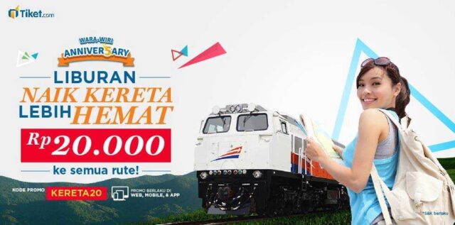Promo tiket.com diskon tiket kereta api Rp 20.000