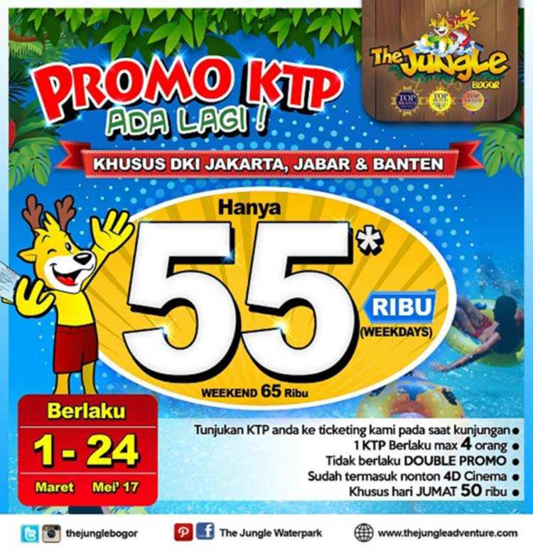 Promo KTP Jungle Waterpark Bogor Jakarta Jabar Banten Diskon 30%