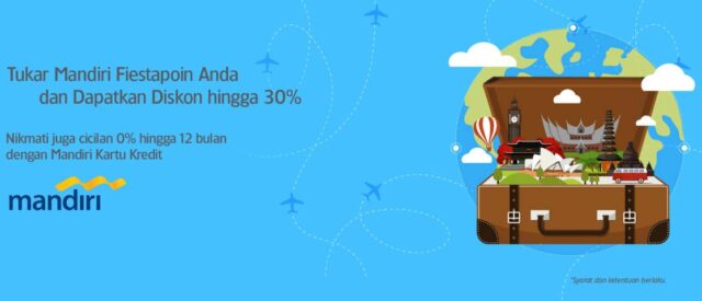 diskon 30% mandiri fiesta poin garuda indoneisa