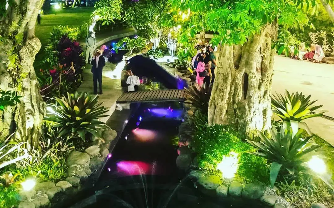 Susasan romantis peta park malam hari