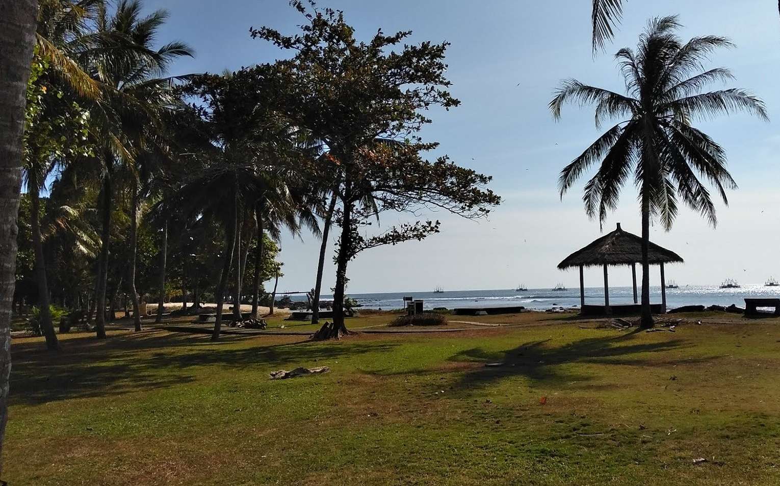 taman hijau di tepi pantai Tanjung Lesung