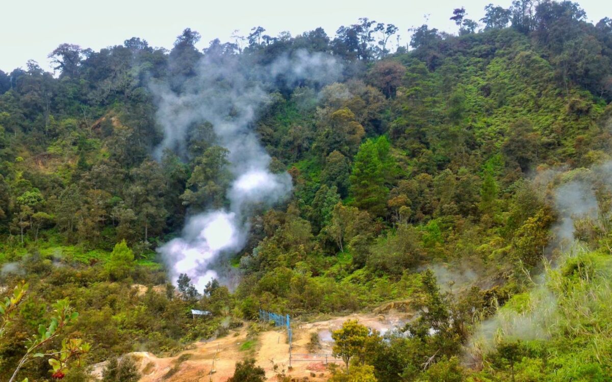 Pemandangan hijau sekitar kawah darajat