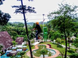 High rope di taman wisata karang resik tasikmalaya