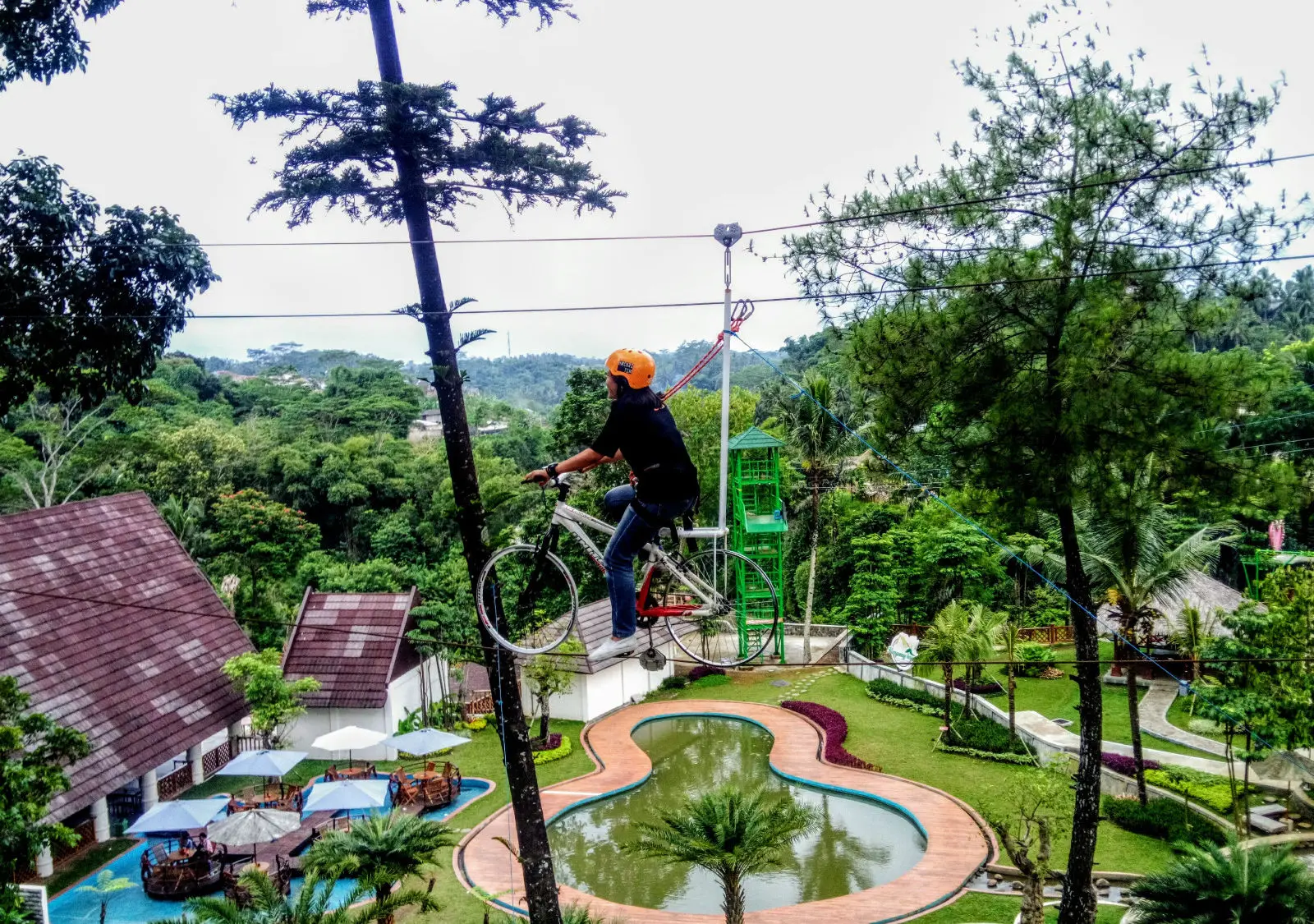 High rope di taman wisata karang resik tasikmalaya