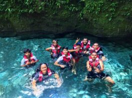 Persiapan body rafting di aliran sungai Kolam Abadi Langkat Sumatera Utara - kolamabadi_terohteroh