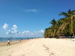 area pasir putih pantai kemala