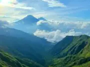 Panorama puncak Gunung Sindoro dan Sumbing dari Gunung Bismo